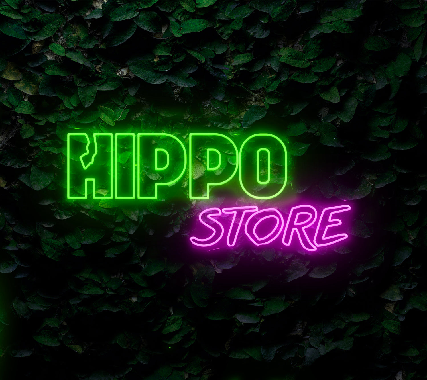 Hippo Store néon personnalisé