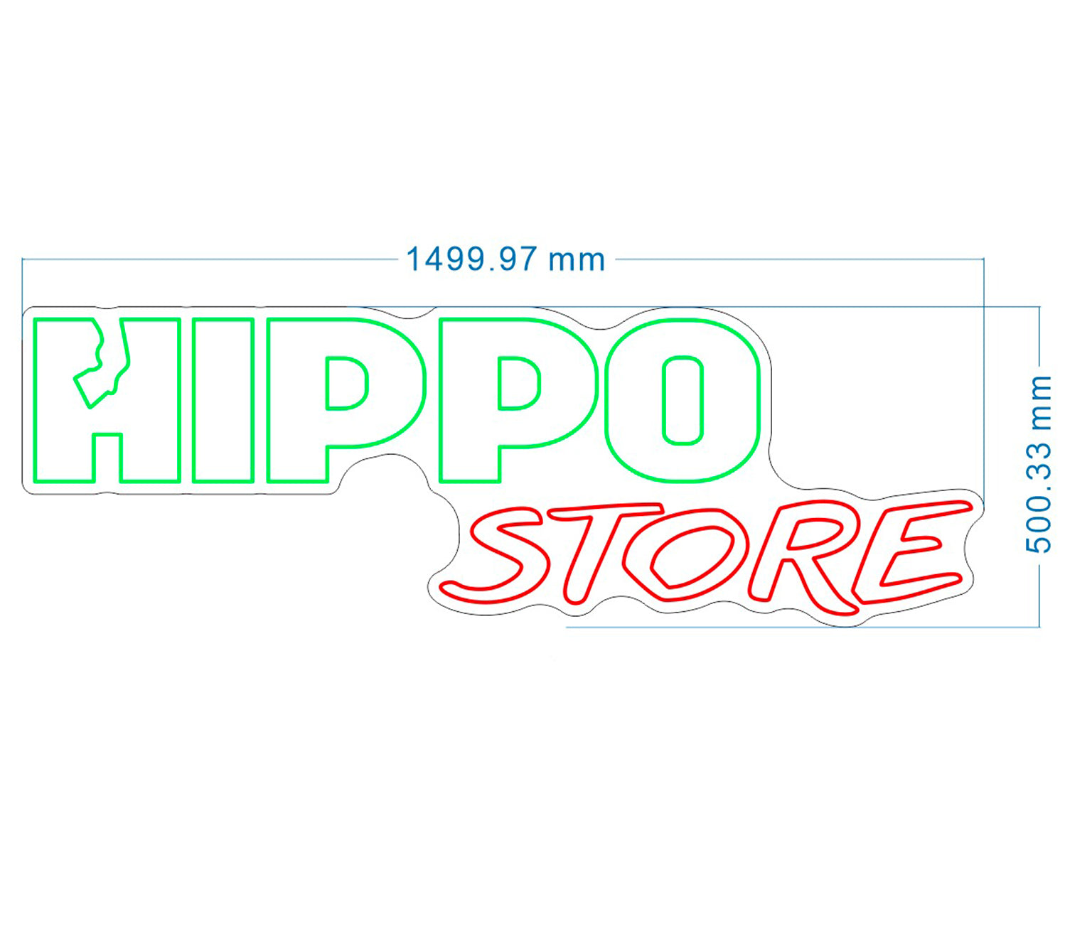 Hippo Store néon personnalisé